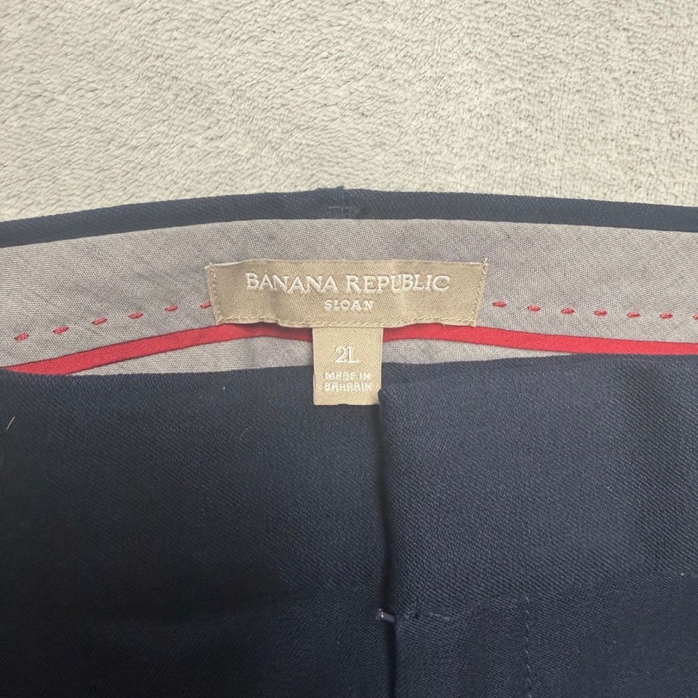 Banana Republic Sloan Navy Blue Slim Fit Dress Pants Long Size 2L - Picture 2 of 12